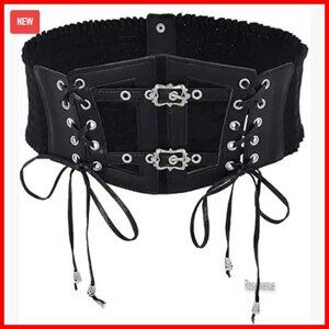 Stretch Plus Size Corset Belt, Elastic Waist Shaper, Snap Closure